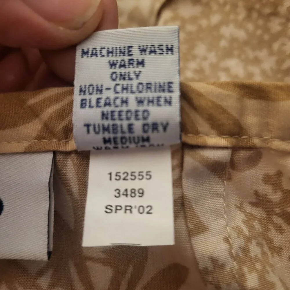 Y2K Old Navy Cotton Tan Floral Ruffle Skirt size 14 Cottage Girly Beach Fairy